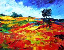 Landschaft, Rot by Eberhard Schmidt-Dranske