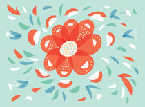 Whimsical Decorative Red Flower von Boriana Giormova