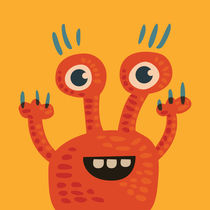 Funny Orange Happy Creature by Boriana Giormova