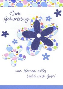 Geburtstagskarte mit Blauen Blumen by seehas-design