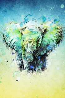 Watercolor Elephant von ancello