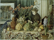 R.v.Alt, Interieur, Stillleben mit Gemüse und Blumen by klassik art