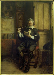 E.Charlemont, Lesender Raucher by klassik art