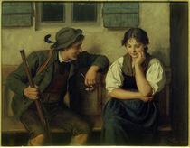 F. v. Defregger, Difficult question by klassik art