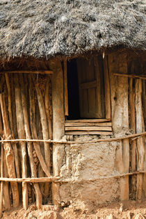 Traditional Konso village on a mountain ridge overlooking th... by Danita Delimont