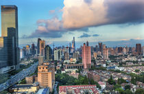 Puxi Pudong Buildings Skyscrapers Cityscape Shanghai China by Danita Delimont