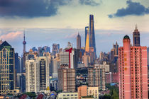 Puxi Pudong Buildings Skyscrapers Cityscape Shanghai China von Danita Delimont