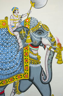 Elephant mural, Mahendra Prakash hotel, Udaipur, Rajasthan, India. by Danita Delimont