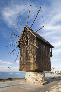Bulgaria, Black Sea Coast, Nesebar, old windmill on the waterfront von Danita Delimont