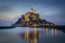 Twilight over Le Mont Saint Michel, Normandy, France. by Danita Delimont