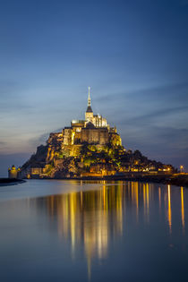 Twilight over Le Mont Saint Michel, Normandy, France. by Danita Delimont