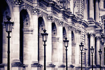 Lamp posts and columns at the Louvre Palace, Louvre Museum, ... by Danita Delimont