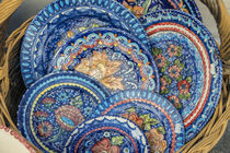 Portugal, Evora, hand painted ceramic plates von Danita Delimont