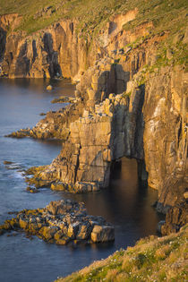 Sunset over the cliffs near Lands End, Cornwall, England by Danita Delimont