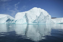 Greenland, Scoresby Sund, Red Island, large icebergs in calm waters. von Danita Delimont