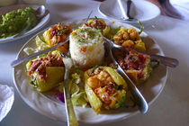 Shrimp chile relleno, Seafood restaurant, San Jose, Baja, Mexico von Danita Delimont