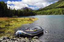 Moored Dingy on Kenai Lake, Kenai Peninsula, Alaska, USA by Danita Delimont