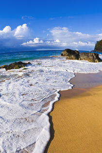 Rocks and surf at Hanakapiai Beach along the Kalalau Trail, ... by Danita Delimont