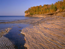 USA, Michigan, Pictured Rocks National Lakeshore, Evening li... by Danita Delimont