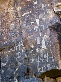 USA. Petroglyphs on limestone. Arrow Canyon, Arrow Canyon Ra... von Danita Delimont