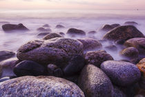 Rocks on the coast at dawn, Rye, New Hampshire. by Danita Delimont