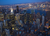 New York City Skyline East River Chrysler Building Night by Danita Delimont