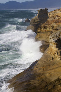 OR, Cape Kiwanda, Ocean waves crashing on the cape by Danita Delimont