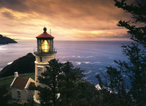 USA, Oregon, View of Heceta Head Lighthouse at sunset by Danita Delimont