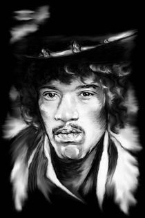 Jimi In Black And White von gittagsart