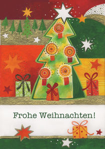 Weihnachtskarte bunter Tannenbaum von seehas-design
