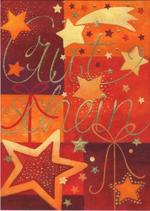 Weihnachtskarte Gutschein mit Sternen von seehas-design
