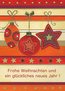 Weihnachtskarte mit hängenden Kugeln von seehas-design