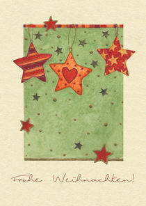 Weihnachtskarte mit hängenden Sternen by seehas-design