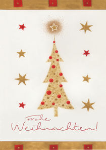 Weihnachtskarte goldener Tannenbaum von seehas-design