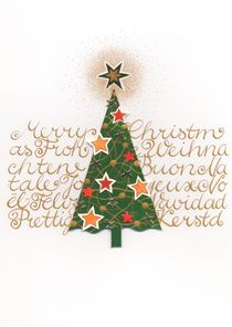 Weihnachtskarte Tannenbaum Mehrsprachig von seehas-design