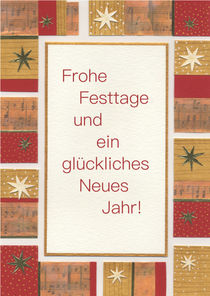 Weihnachtskarte mit buntem Rahmen von seehas-design
