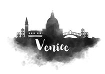 Venice Watercolor City Skyline von Kursat Unsal