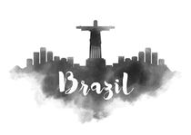 Brazil Watercolor City Skyline von Kursat Unsal
