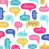 Speech bubbles with "Hello" on different languages von Claudia Balasoiu