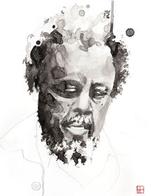 Portrait of Charles Mingus by Philippe Debongnie