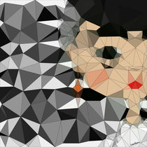 Frida Orange Clockwork in Lowpoly von Camila Oliveira