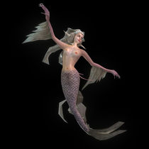 Siren - Mermaid Low Poly 3D Render Image von Lin Dean