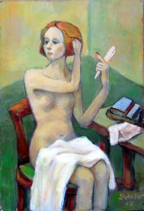 Frau bei ihrer Toilette by alfons niex