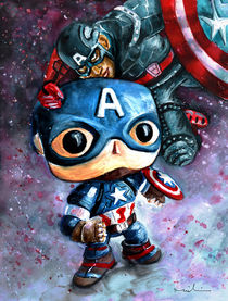 Captain Funko And Captain America von Miki de Goodaboom