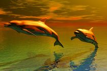 dolphins before sunset von kunstmarketing