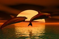 dolphins before sunset von kunstmarketing