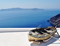 Boat at Santorini by Anna Zamorska