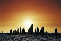 Winter sunset over Callanish. B&W von David Lyons