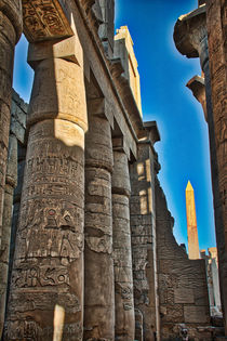 Pillars and Obelisk at Karnak Temple Luxor Egypt by Andy Doyle