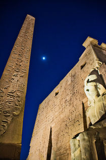 Luxor Temple with Moon at Dusk by Andy Doyle